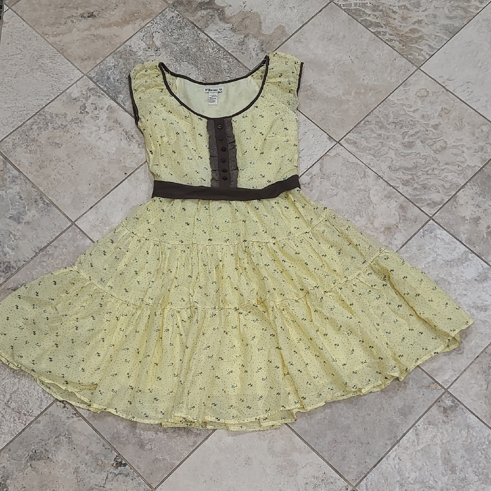 Vintage Forever Yellow Fit and Flare Mini Dress